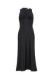 Mid-length jersey dress Black front view