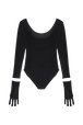 Women Velvet Body Black back view