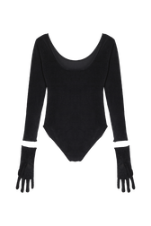 Body velours femme Noir vue de dos