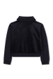 Black velvet zip jacket Navy back view