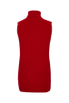 Sleeveless Turtleneck Jumper With Side Slits Red back view