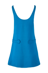 Women Sleeveless Milano Short Dress Prussian blue back view