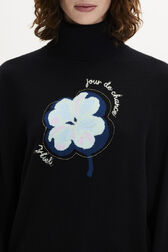 Long-Sleeved Turtleneck Jumper Black details view 2