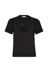 Short-sleeved crew-neck t-shirt in cotton jersey Black front view