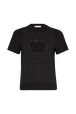Short-sleeved crew-neck t-shirt in cotton jersey Black front view