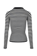 Pull chaussette rayé femme Raye noir/blanc vue de dos