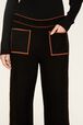 Women Wool Double Face Pants Black details view 1