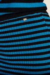 Women Rib Sock Knit Striped Mini Skirt Striped black/pruss.blue details view 3