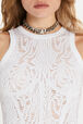 Sleeveless round-neck knitted dress White details view 1