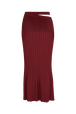 Elasticated High-Waisted Skirt Claret back view