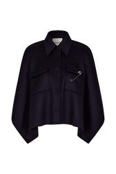 Reversable cape Navy front view