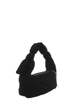 Sac baguette Demi-Pull  en velours Noir vue de dos