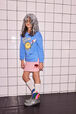 Lip Print Fleece Girl Short Skirt Pink details view 3