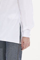 Poplin Shirt with Rhinestone Buttons White details view 3