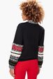 Sweat en coton femme Noir vue portée de dos