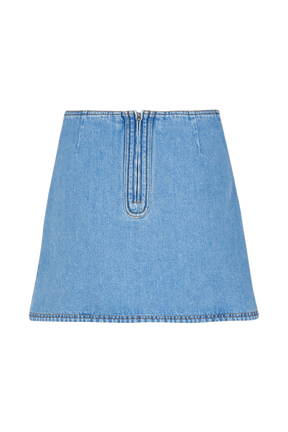 Mini jupe jean femme Stonewashed indigo vue de dos