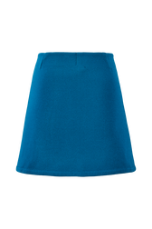Mini jupe maille milano femme Bleu de prusse vue de dos