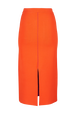 Women Two-Tone Long Skirt Orange back view
