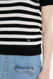Sweater manches courtes Poor Boy rayé femme Raye noir/blanc vue de détail 1