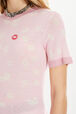 Short-sleeved crew-neck sweater Doll pink details view 1