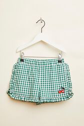 Short fille vichy Vert vue de face