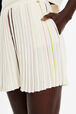 Women Multicolor Striped Pleated Shorts Ecru details view 2