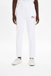 Women Cotton Jogging Pants White details view 1
