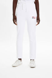 Pantalon de jogging coton femme Blanc vue de détail 1
