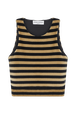 Women Striped Velvet Bra Black front view