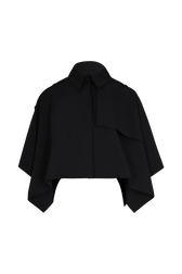 Cape crop gabardine femme Noir vue de face
