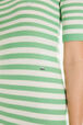 Striped short-sleeved mini dress with asymmetric collar Striped anise/white details view 1