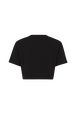 T-shirt crop col rond manches courtes Noir vue de dos