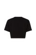 T-shirt crop col rond manches courtes Noir vue de dos