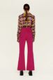 Jean flare taille haute fuchsia femme Fuchsia vue portée de dos