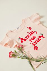 "Rykiel Forever" Print Girl T-shirt Pink details view 1