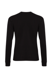 Long-Sleeved Crew Neck T-Shirt Black back view