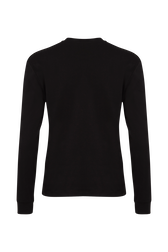 Long-sleeved crew-neck T-shirt Black back view