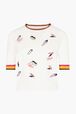 Short Sleeve SR Kiss Sweater White front view