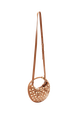 MIni Domino bag in leather and studs Brun back view