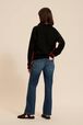 Women Mouth Print Black Sweater Black back worn view