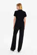 T-shirt coton femme Noir vue portée de dos