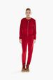Women Velvet Hoodie Red details view 1