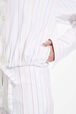 Bomber canvas de coton rayé multicolore femme Blanc vue de détail 2