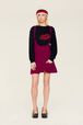 Robe courte sans manches maille milano femme Fuchsia vue de détail 2