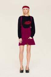 Robe courte sans manches maille milano femme Fuchsia vue de détail 2