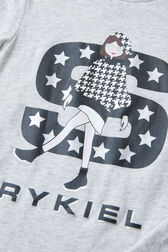 Printed Cotton Girl Long-Sleeved T-shirt Grey details view 2