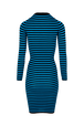Robe longue chaussette rayée femme Raye noir/bleu de prusse vue de dos
