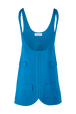Women Sleeveless Milano Short Dress Prussian blue front view