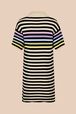 Robe polo oversize rayé multicolore femme Bleu nuit vue de dos