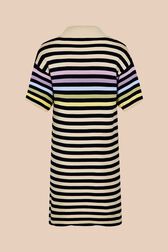 Robe polo oversize rayé multicolore femme Bleu nuit vue de dos